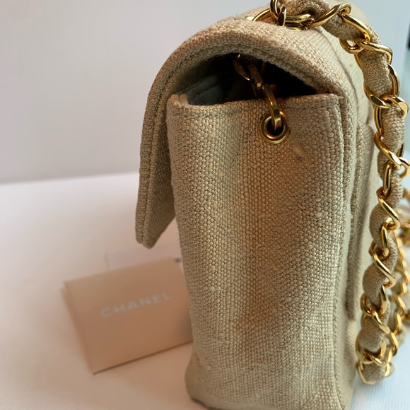 CHANEL Bags Chanel Vintage Vegan Rare Quilted Beige Tan Hemp